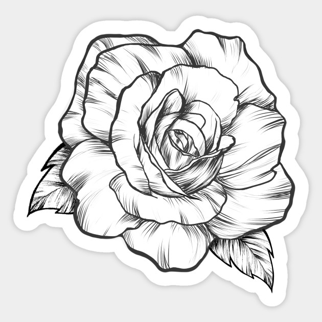 Linework Rose Drawing - Best Tattoo Ideas